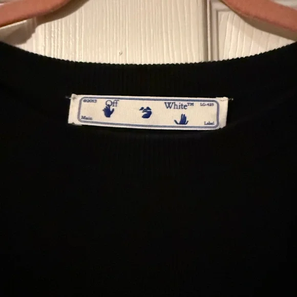 “Off-White” Black Ruffled Sleeve Top - Picture 2 of 3